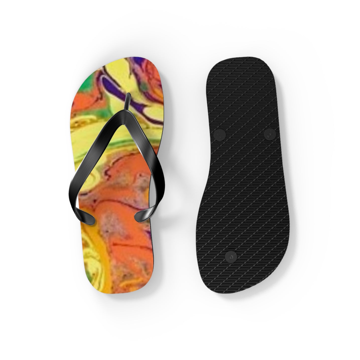 Orange And Yellow Flip Flops, Sandals Slides, Summer Footwear, Brand New