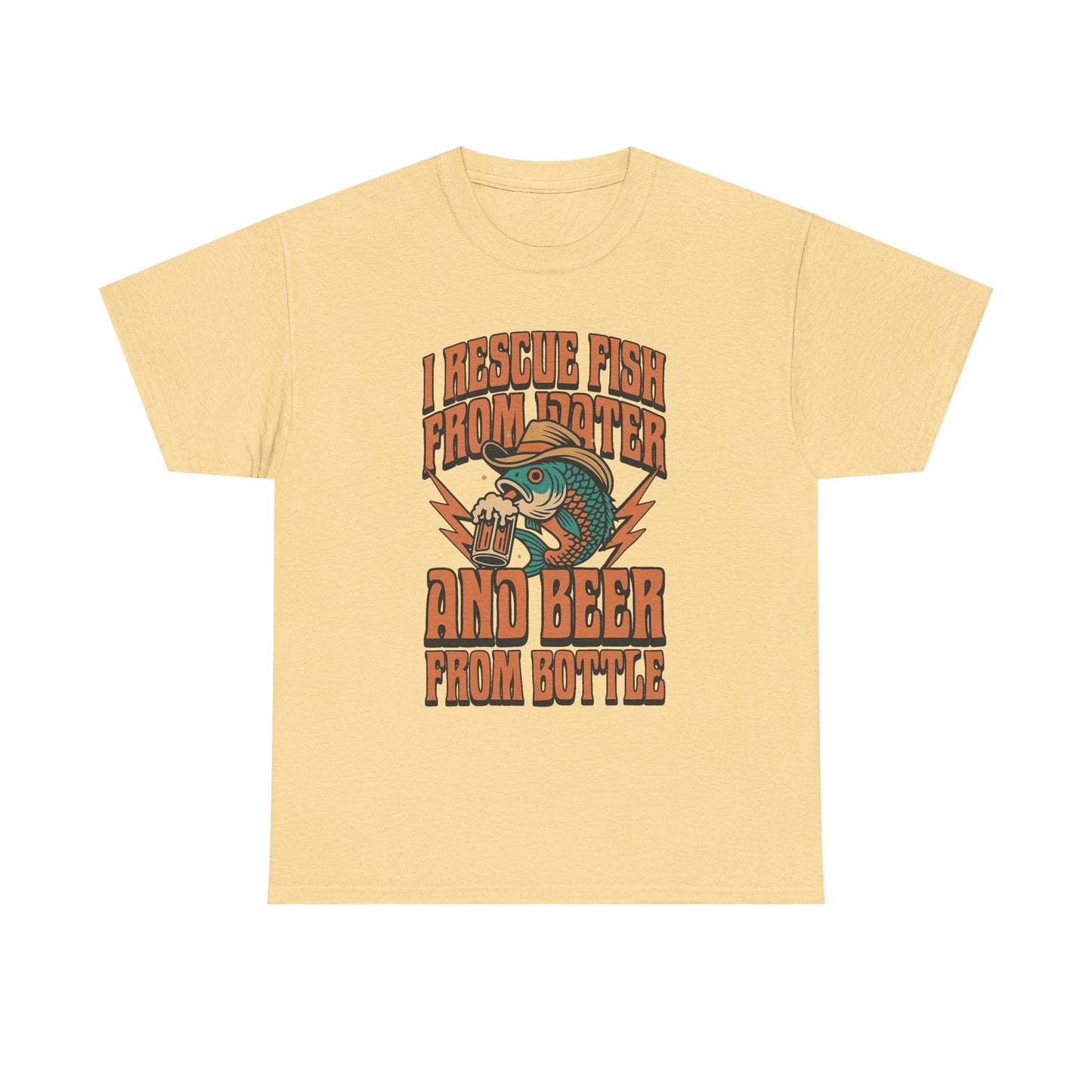 I Rescue Fish And Beer Funny Graphic T Shirt NEW ADULT