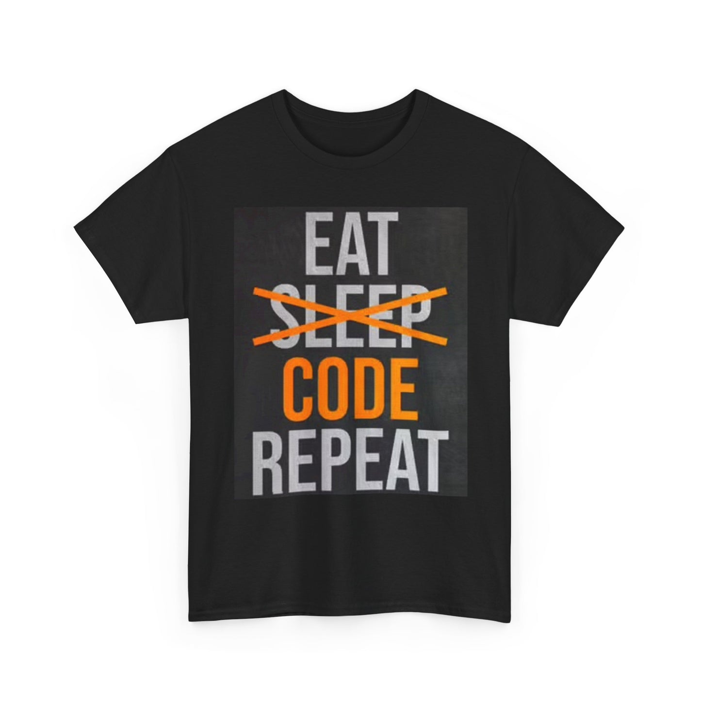 Eat Sleep Code Shirt Funny Graphic Computers Gamer Unisex Heavy Cotton Tee