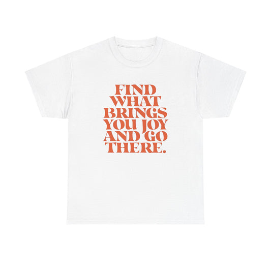 Find What Brings You Joy Graphic T Shirt NEW ADULT Unisex Heavy Cotton Tee