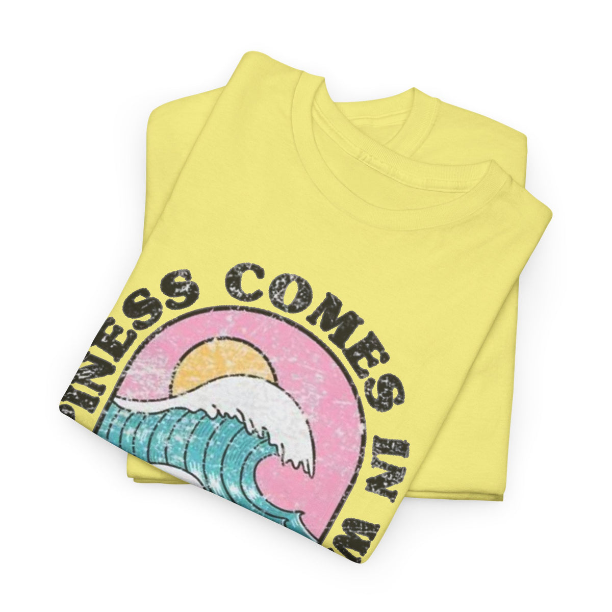 Happiness Comes in Waves Bahamas Ocean Graphic T-Shirt Men's Graphic Tee