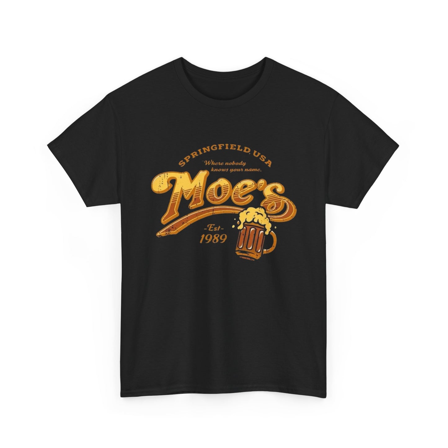 Moe's Bar Springfield Funny Vintage Graphic T Shirt NEW Heavy Cotton Tee