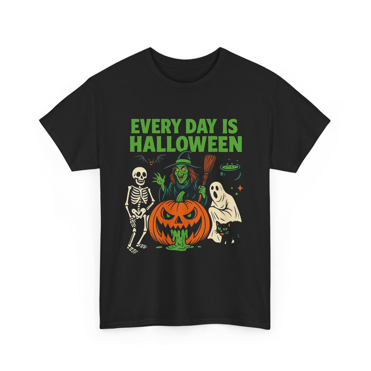 Every Day Is Halloween Pumpkin Spooky T Shirt Unisex Heavy Cotton Tee