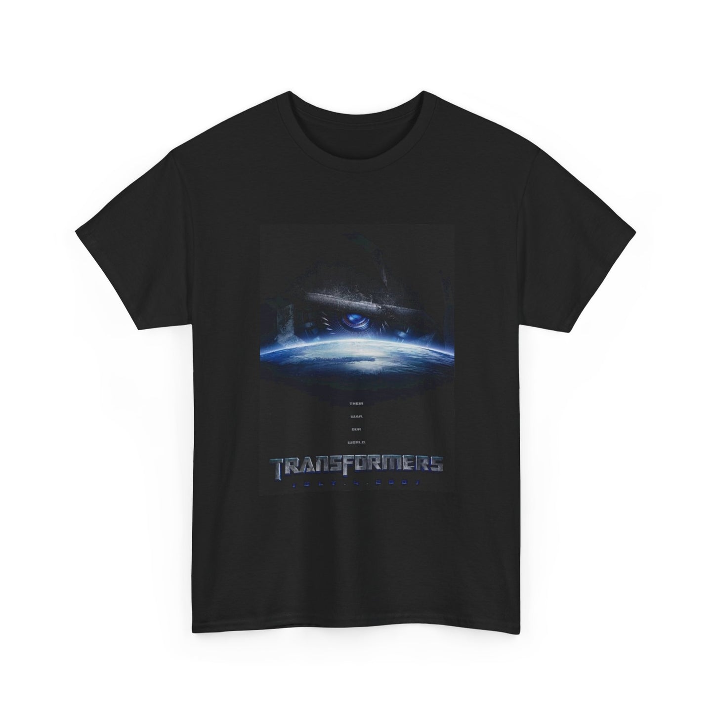 Transformers T shirt Retro Movie Poster Space Alien War Unisex Heavy Cotton Tee