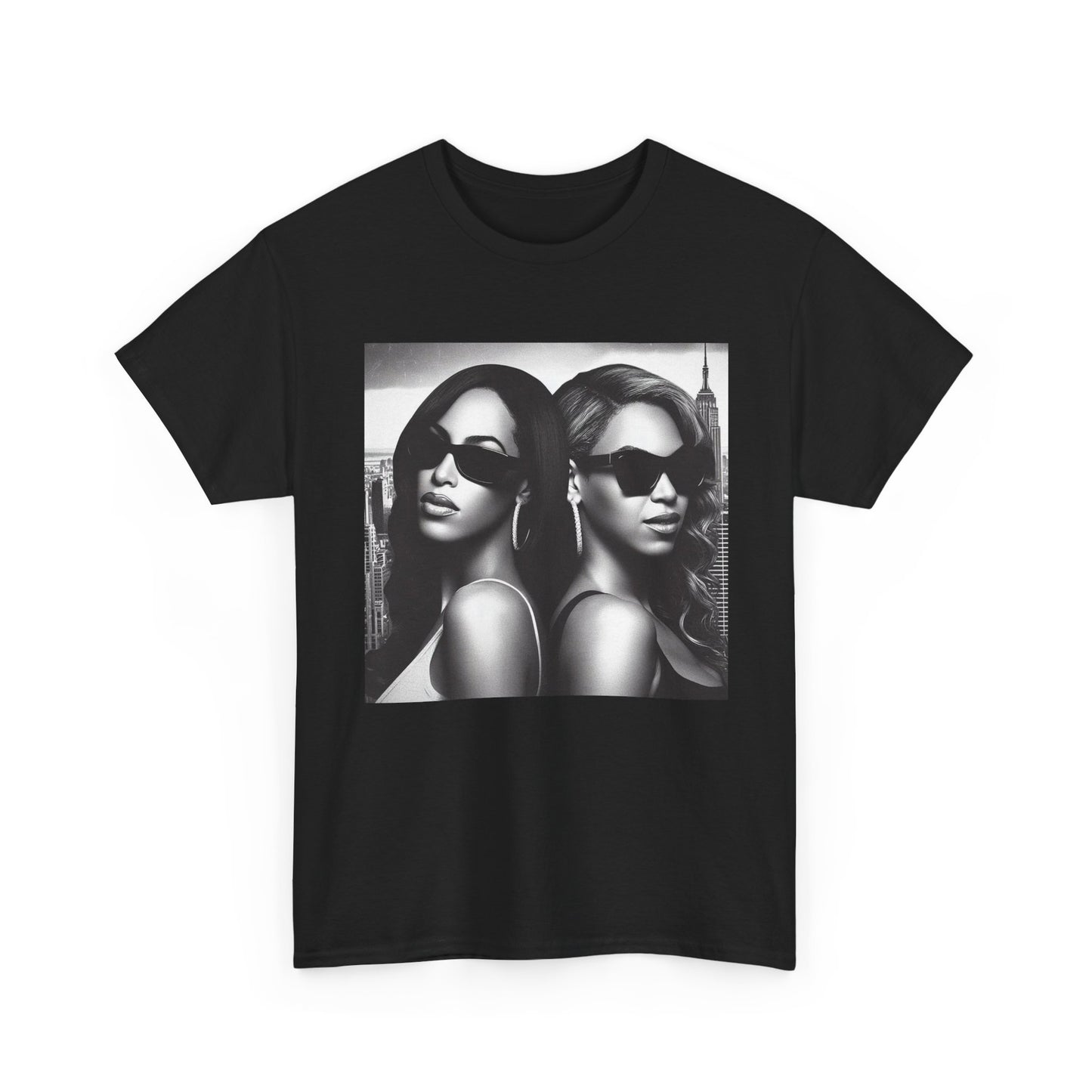 Aaliyah and Beyonce Tshirt Retro Hip Hop Graphic Vintage Unisex Heavy Cotton Tee