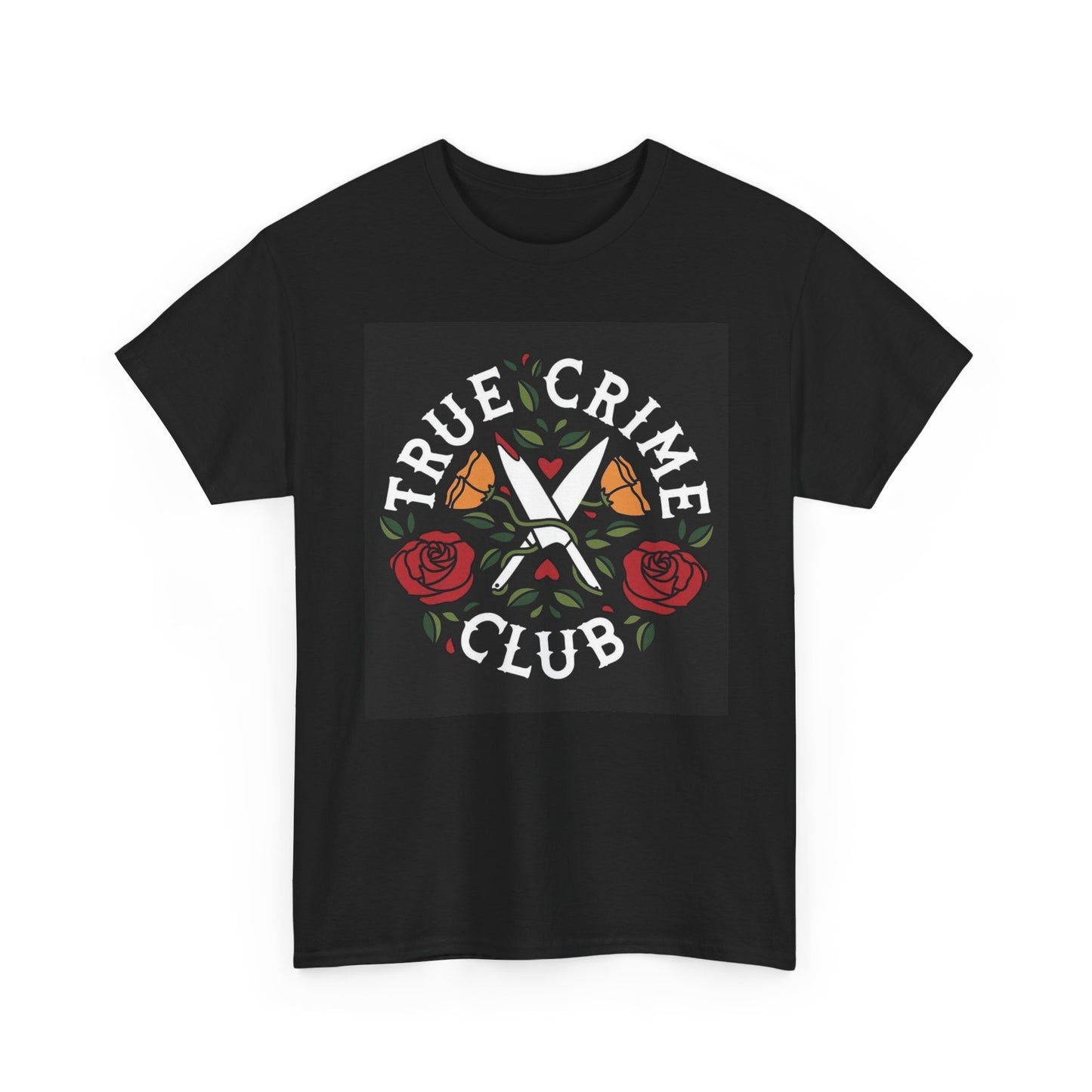 True Crime Club Graphic T Shirt Vintage 90s Retro Unisex Heavy Cotton Tee
