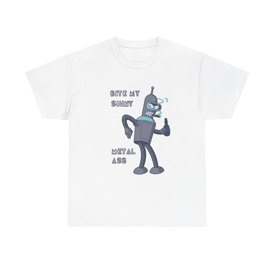 Bender Bite My Shiny Metal Ass Funny Graphic T Shirt NEW Unisex Heavy Cotton Tee