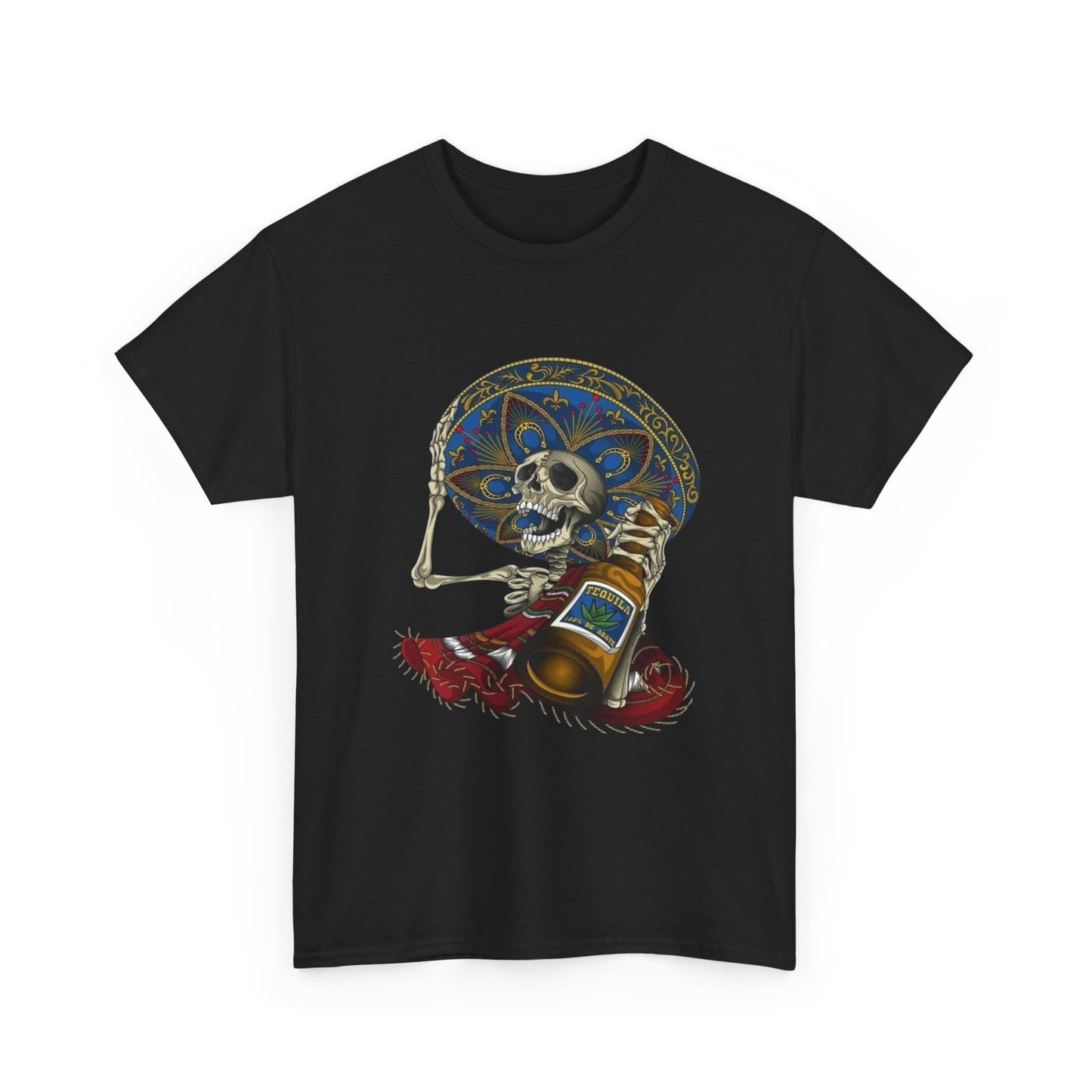 Mexican Tequila Day Of The Dead Graphic T Shirt NEW Unisex Heavy Cotton Tee