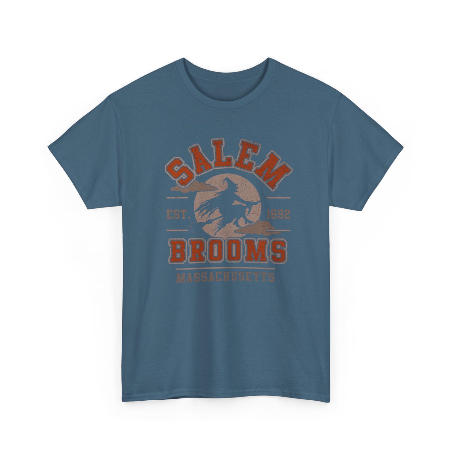 Salem Brooms Spooky Halloween T Shirt Unisex Heavy Cotton Tee
