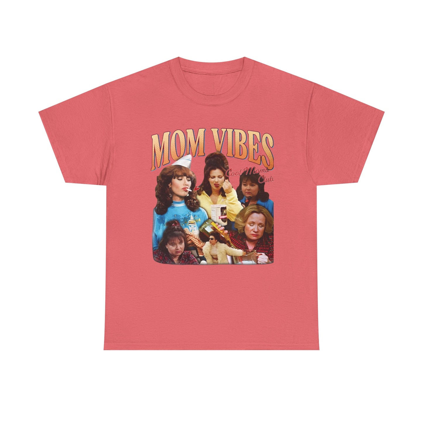 Mom Vibes Retro Graphic T Shirt Vintage Womens Funny 90s Cotton Tee
