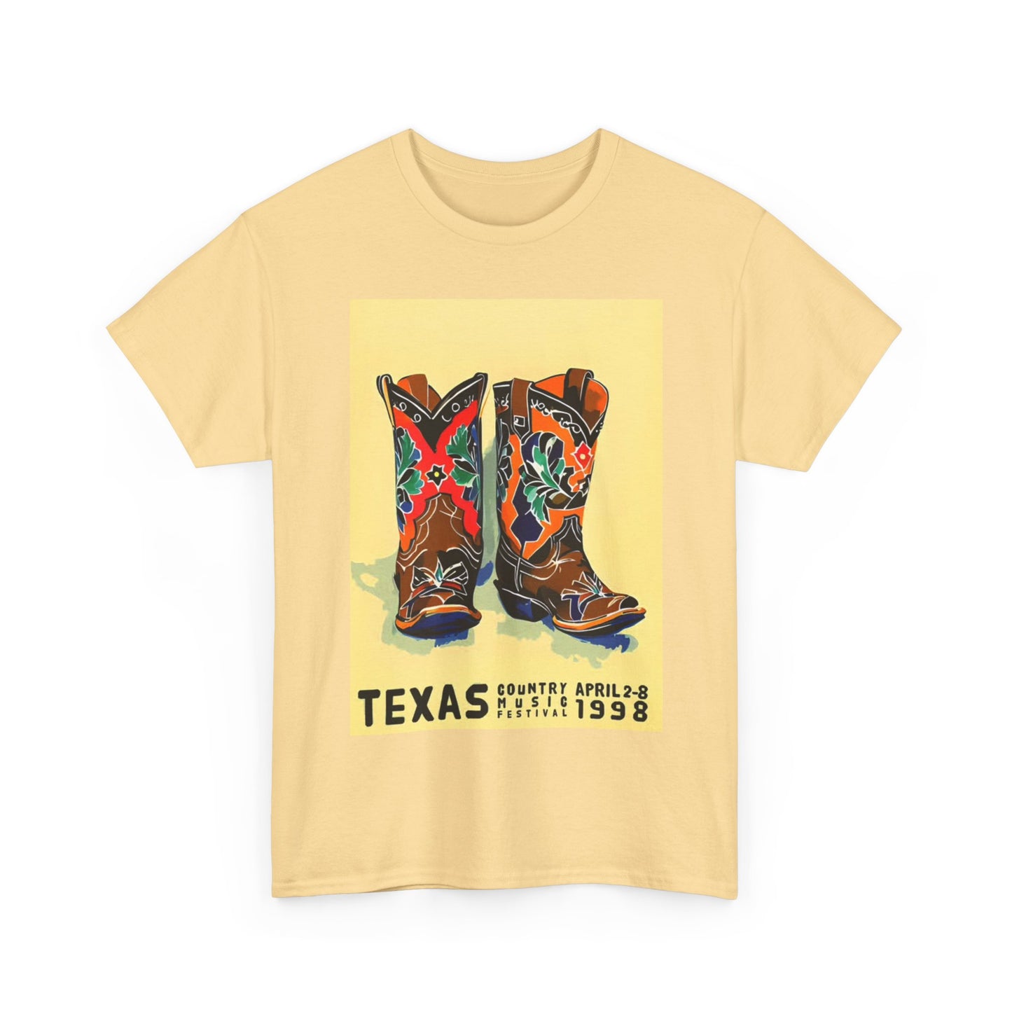 Texas Country Fest Tshirt Merch Cowboy Boots Art Unisex Heavy Cotton Tee