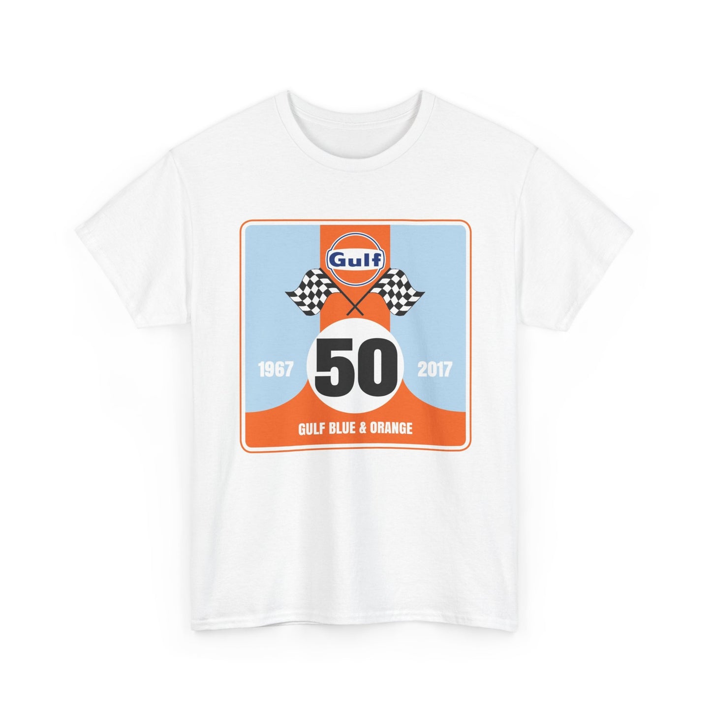 Gulf Racing Graphic T Shirt Vintage Unisex Heavy Cotton Tee