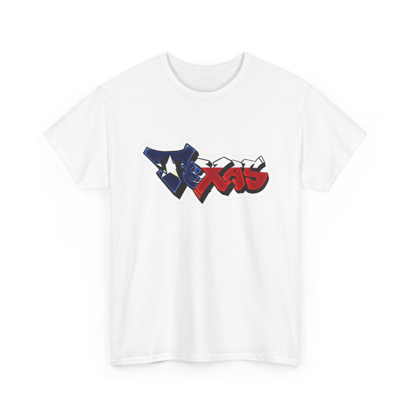 Texas Graffiti American Flag Graphic T Shirt NEW GIFT Unisex Heavy Cotton Tee