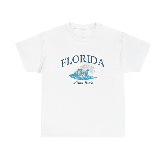 Florida Miami Beach Graphic T Shirt NEW Unisex Heavy Cotton Tee