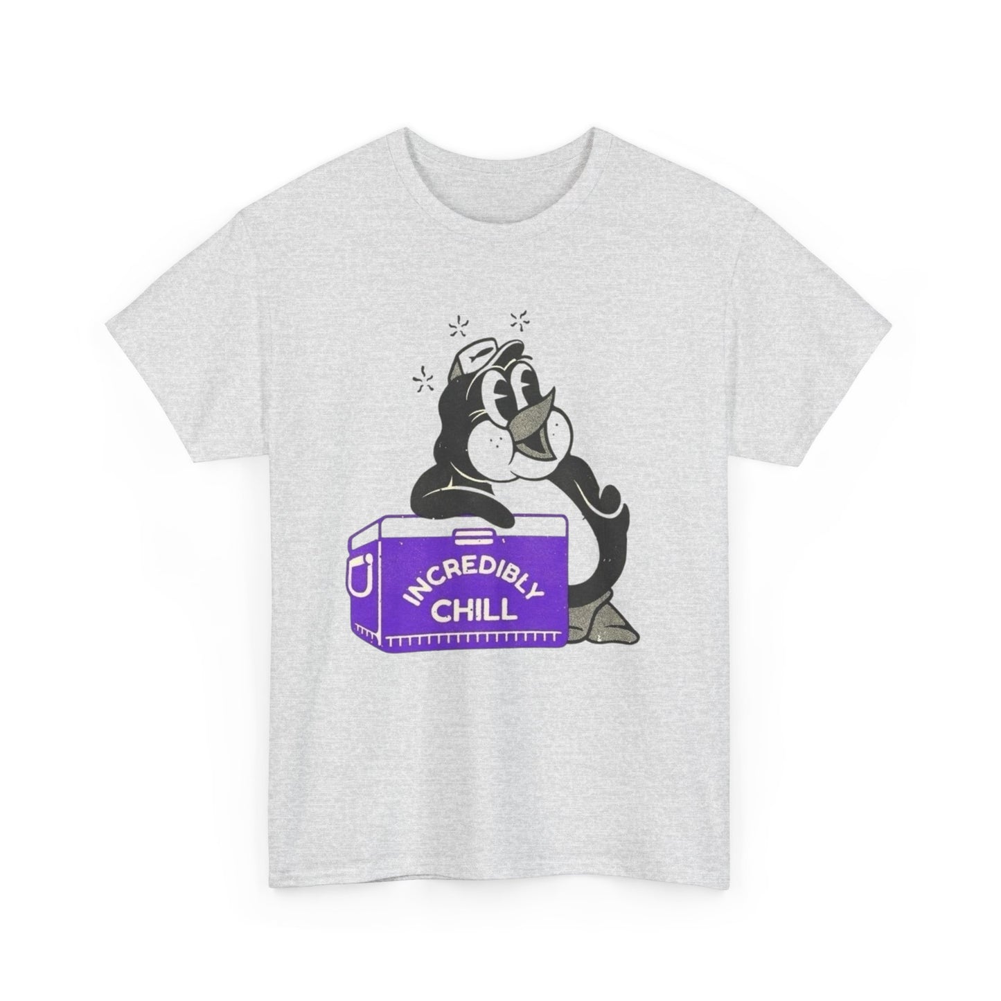Incredibly Chill Penguin Graphic T Shirt Unisex Heavy Cotton Tee New Gift