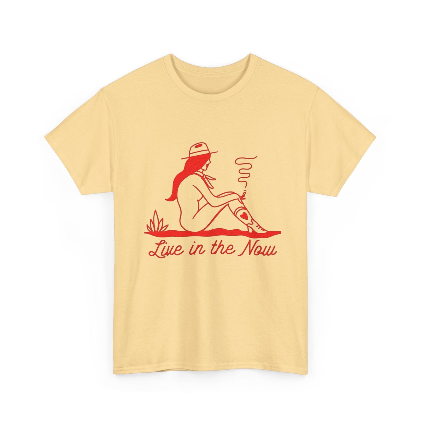 Live In The Now Cowgirl Graphic T-Shirt Cotton Tee New Gift Vintage