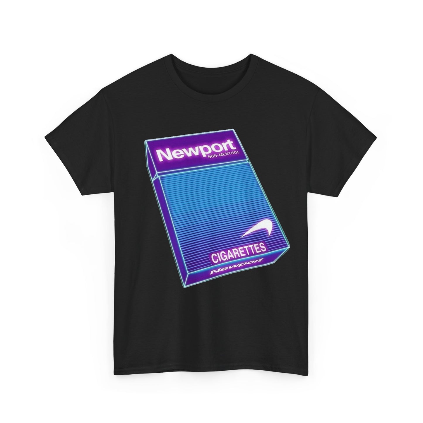 NewPort Tshirt Vintage Cigarette Neon Graphic Retro AD Unisex Heavy Cotton Tee