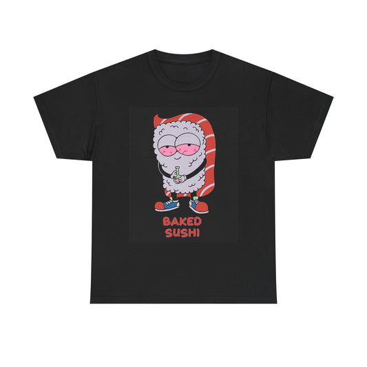 Baked Sushi Graphic T Shirt Funny Asian Pot Unisex Heavy Cotton Tee