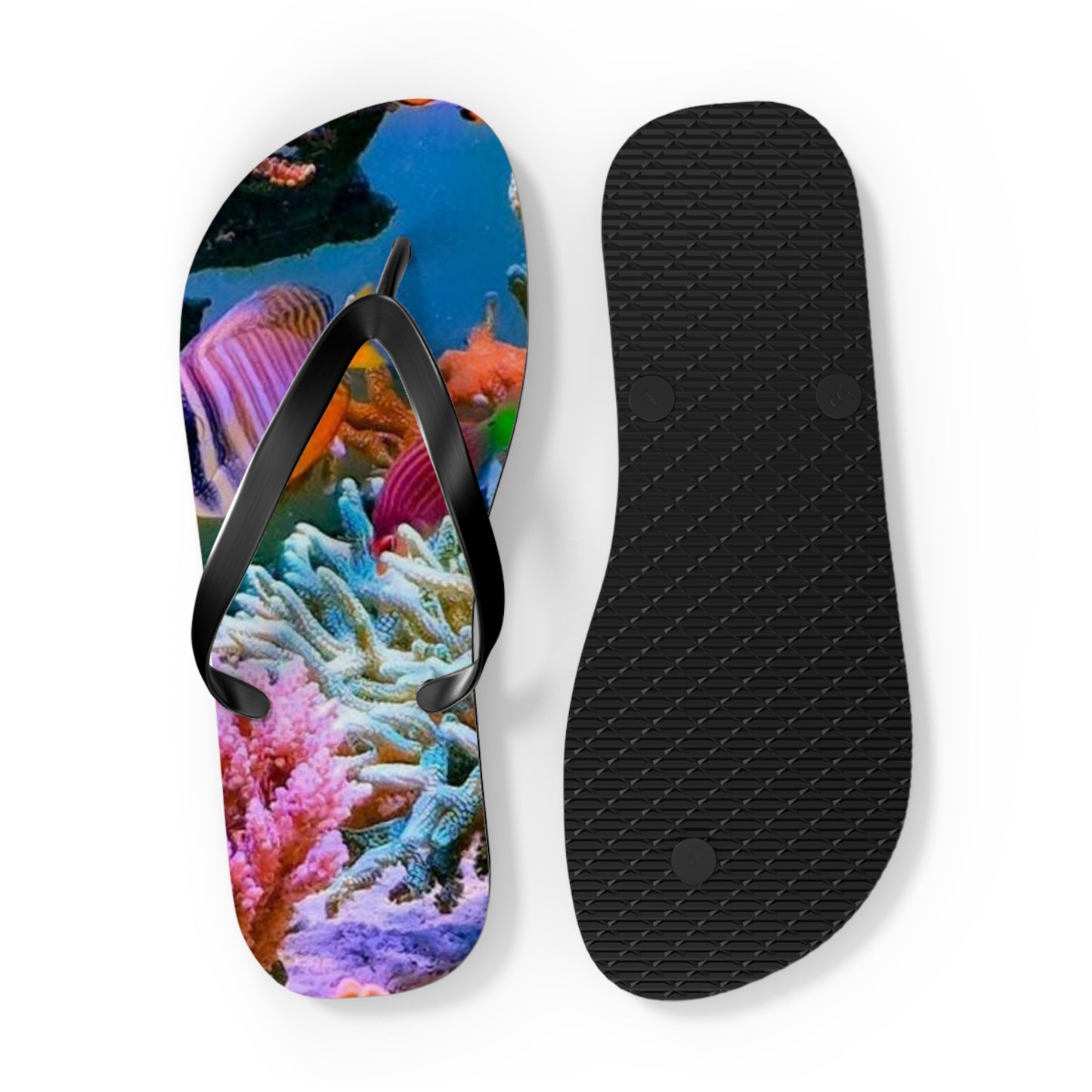 Coral Reef Summer Sandals, Beach Shoes, Vacation Flip Flops, Pool Slides