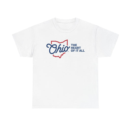 Ohio Heart State Logo BRAND NEW Apparel T Shirt Unisex Unisex Heavy Cotton Tee