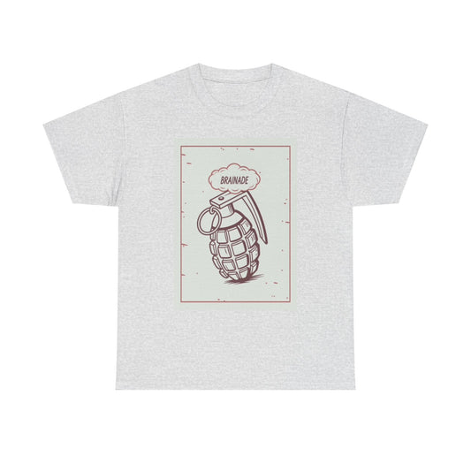 Brainade Funny Graphic T Shirt Grenade Jokes Unisex Heavy Cotton Tee