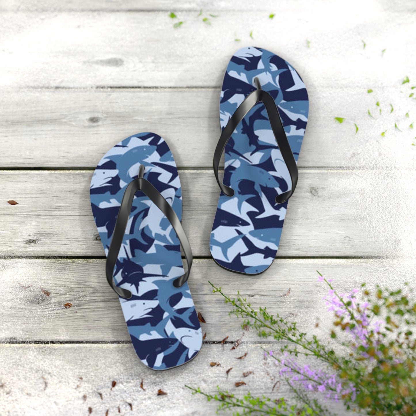 Sharks Summer Sandals, Beach Shoes, Vacation Flip Flops, Pool Slides