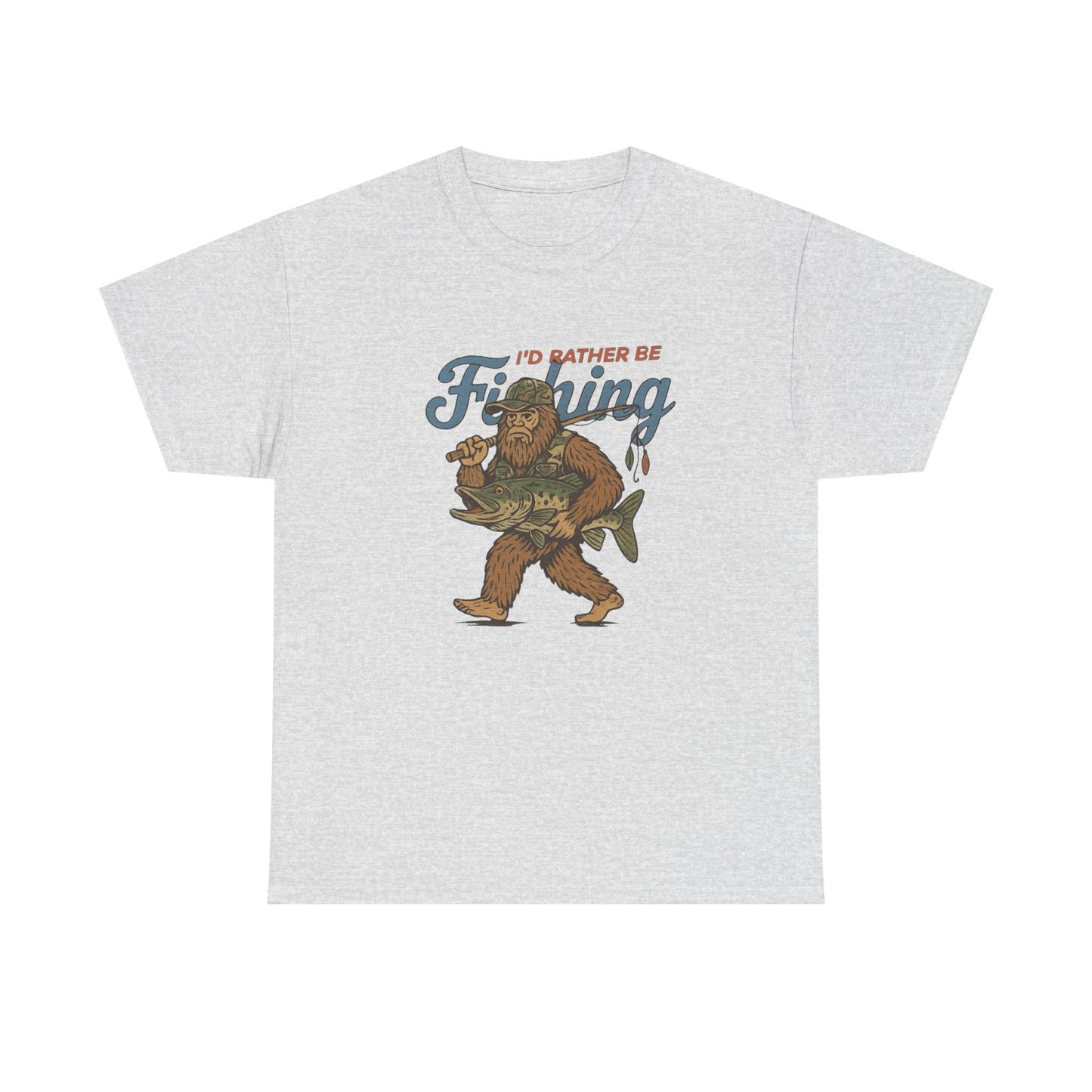Id Rather Be Fishing Graphic T Shirt Unisex Heavy Cotton Tee