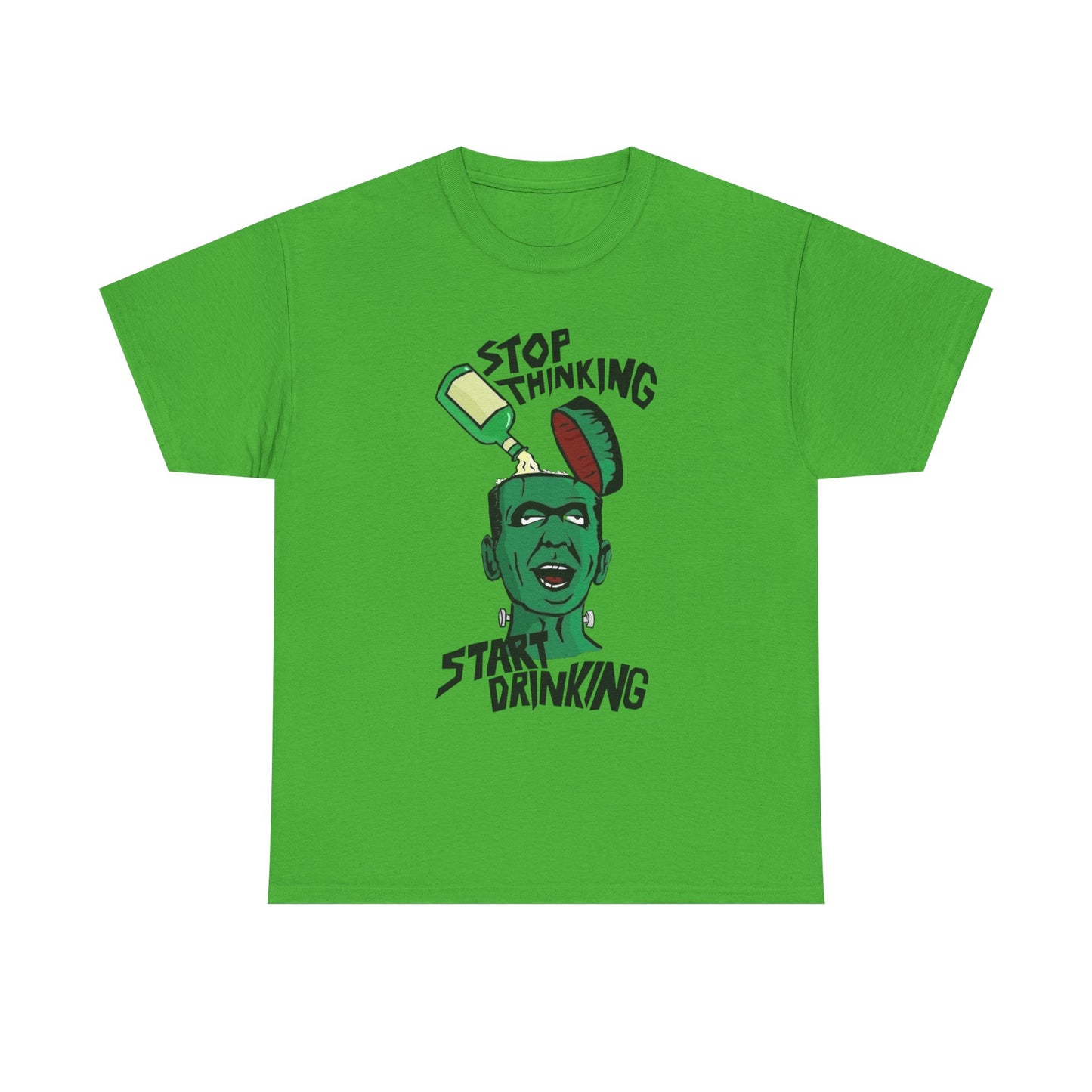 Stop Thinking Start Drinking Funny Graphic T Shirt NEW ADULT Tee