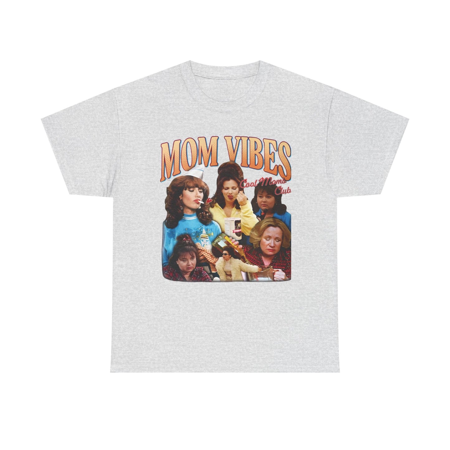 Mom Vibes Retro Graphic T Shirt Vintage Womens Funny 90s Cotton Tee
