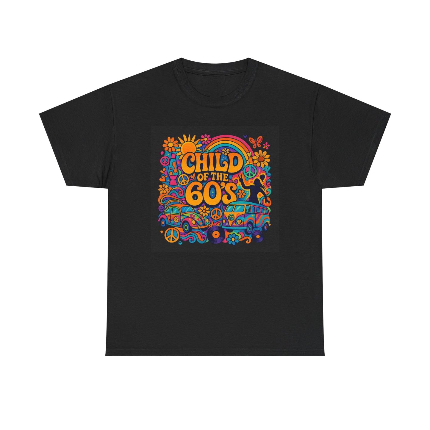Child Of The 60s Graphic T Shirt Vintage Hippie Unisex Heavy Cotton Tee