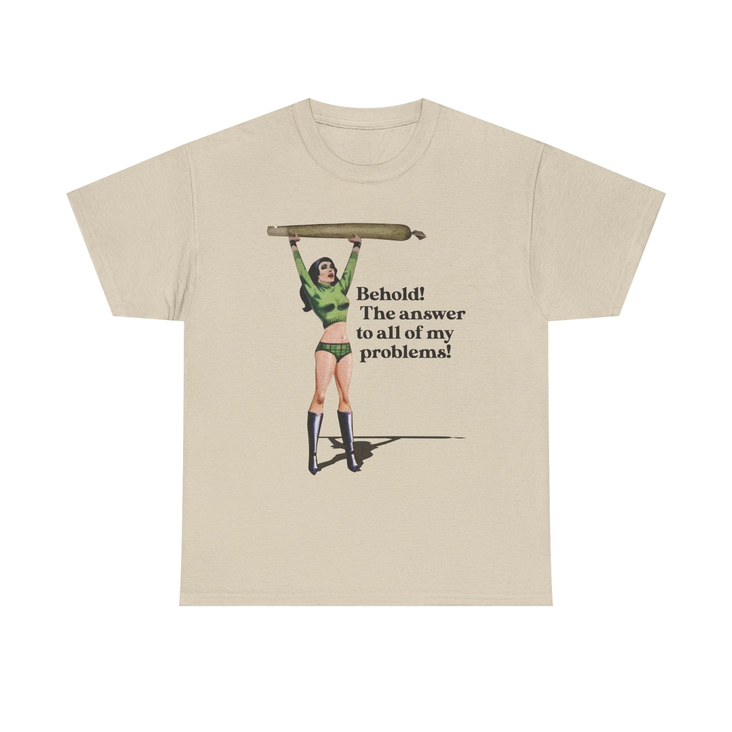 The Answer To All My Problems Weed Graphic T-Shirt Womens Comfy Cotton Tee NEW