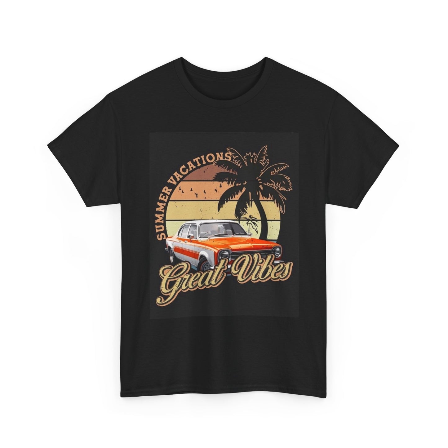 Summer Vacation Vibes Retro Cars Graphic T Shirt NEW Apparel Tee