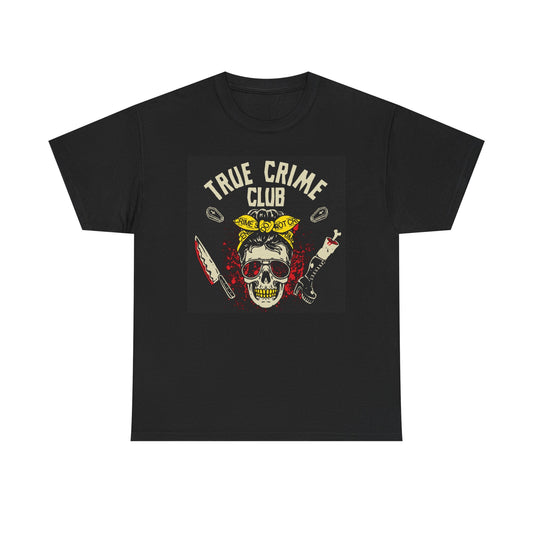 True Crime Club Graphic T Shirt Vintage 90s Retro Unisex Heavy Cotton Tee 1