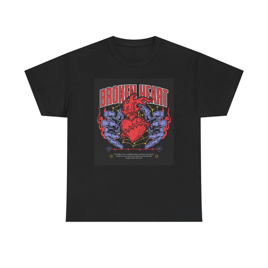 Broken Heart Graphic T Shirt Street Wear Apparel Unisex Heavy Cotton Tee