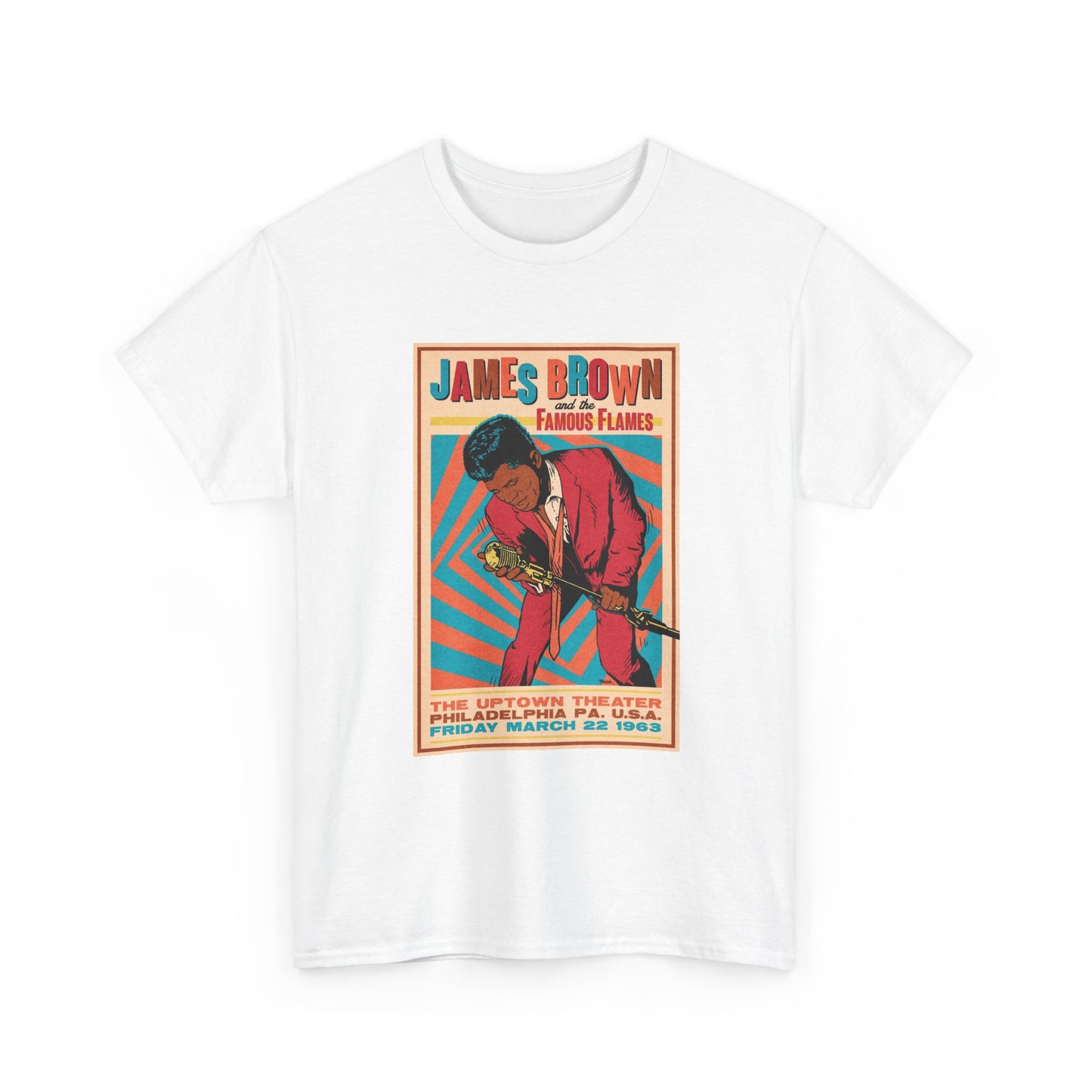 James Brown Tshirt Vintage Concert Philly 1963 The Godfather Unisex Heavy Cotton
