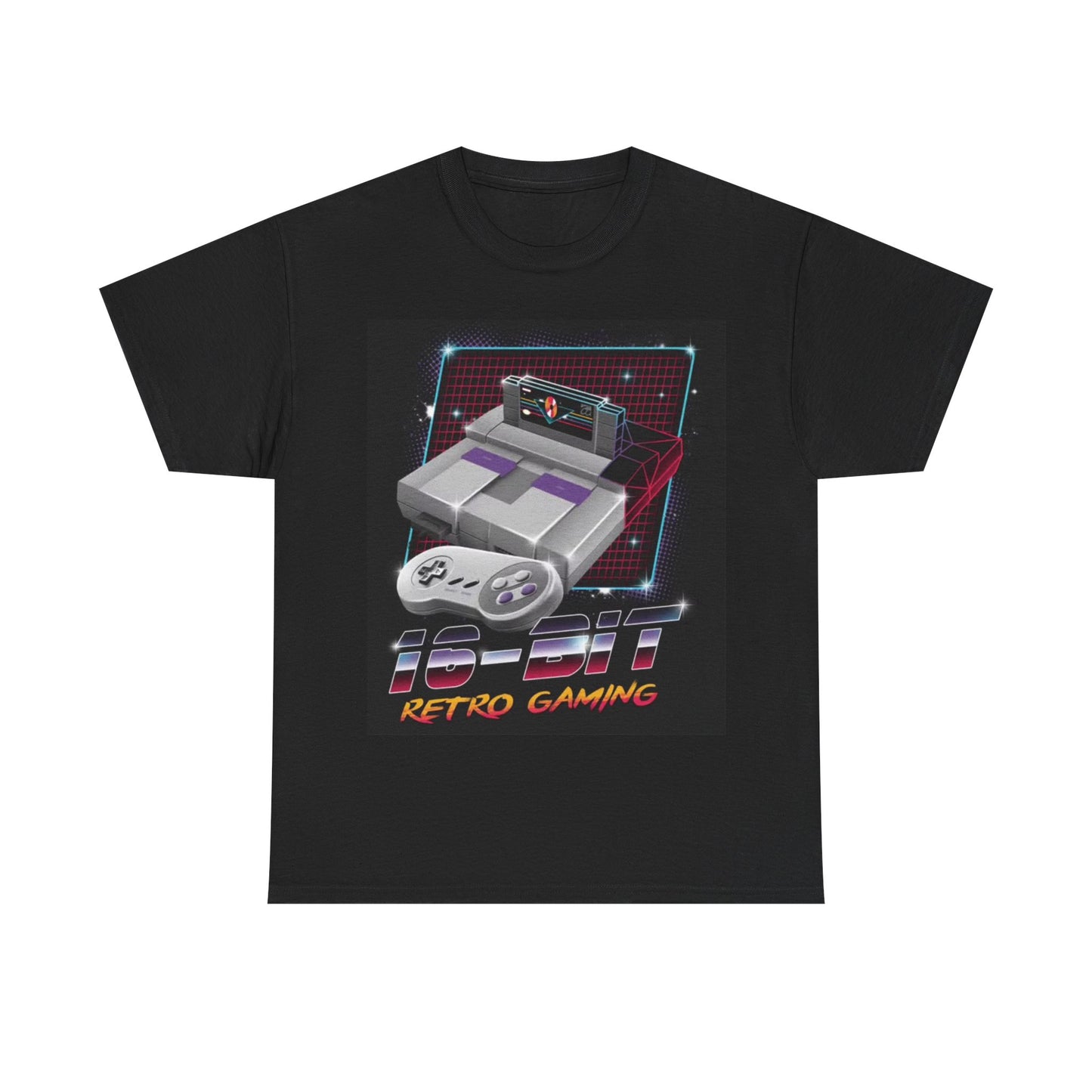 Gaming gamer 90s Tshirt vintage gaming system retro neon Unisex Heavy Cotton Tee