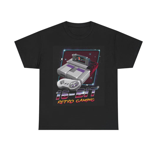 Gaming gamer 90s Tshirt vintage gaming system retro neon Unisex Heavy Cotton Tee