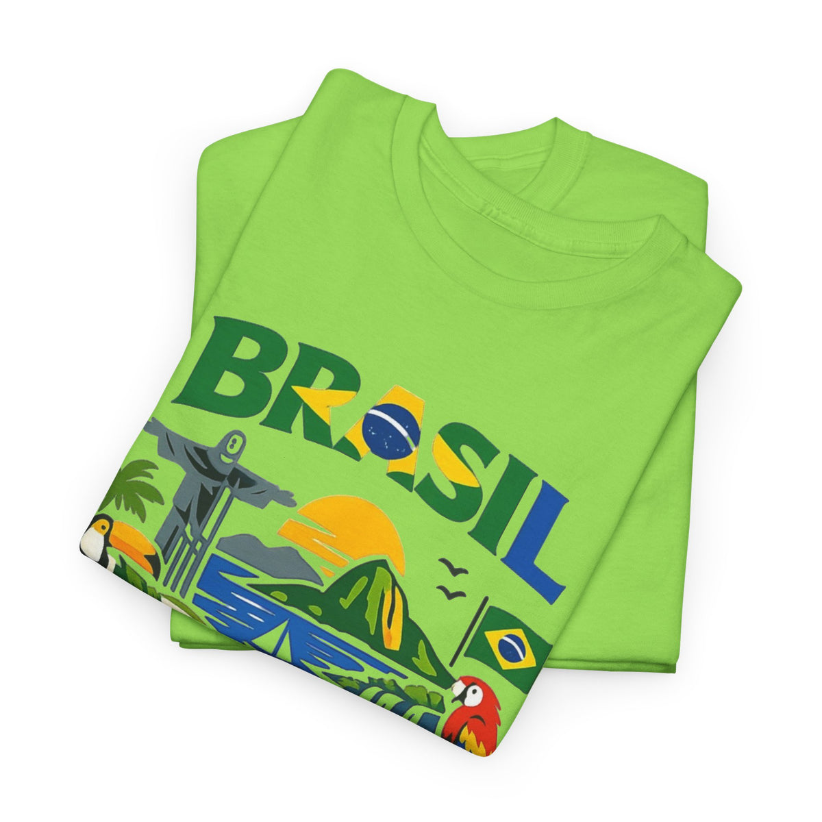 Brazil Flag Retro Graphic T Shirt Men's Heavy Cotton Tee