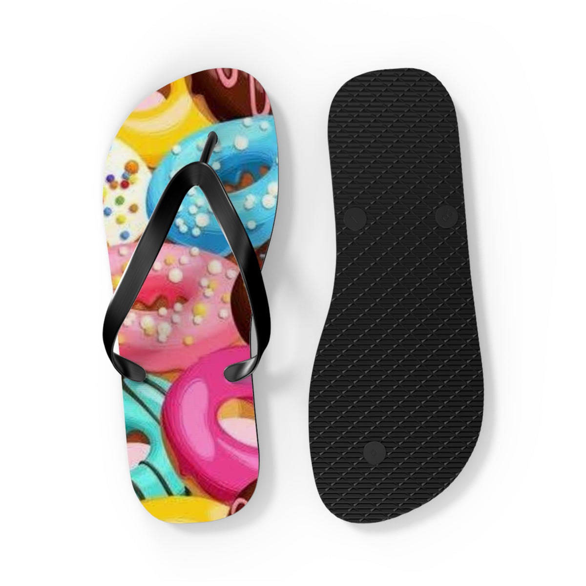Donut Summer Sandals, Beach Shoes, Vacation Flip Flops, Pool Slides, Comfortable