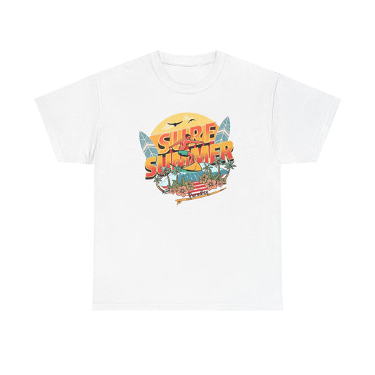 Surfing Summer Graphic T Shirt Men's Beach Heavy Cotton Tee