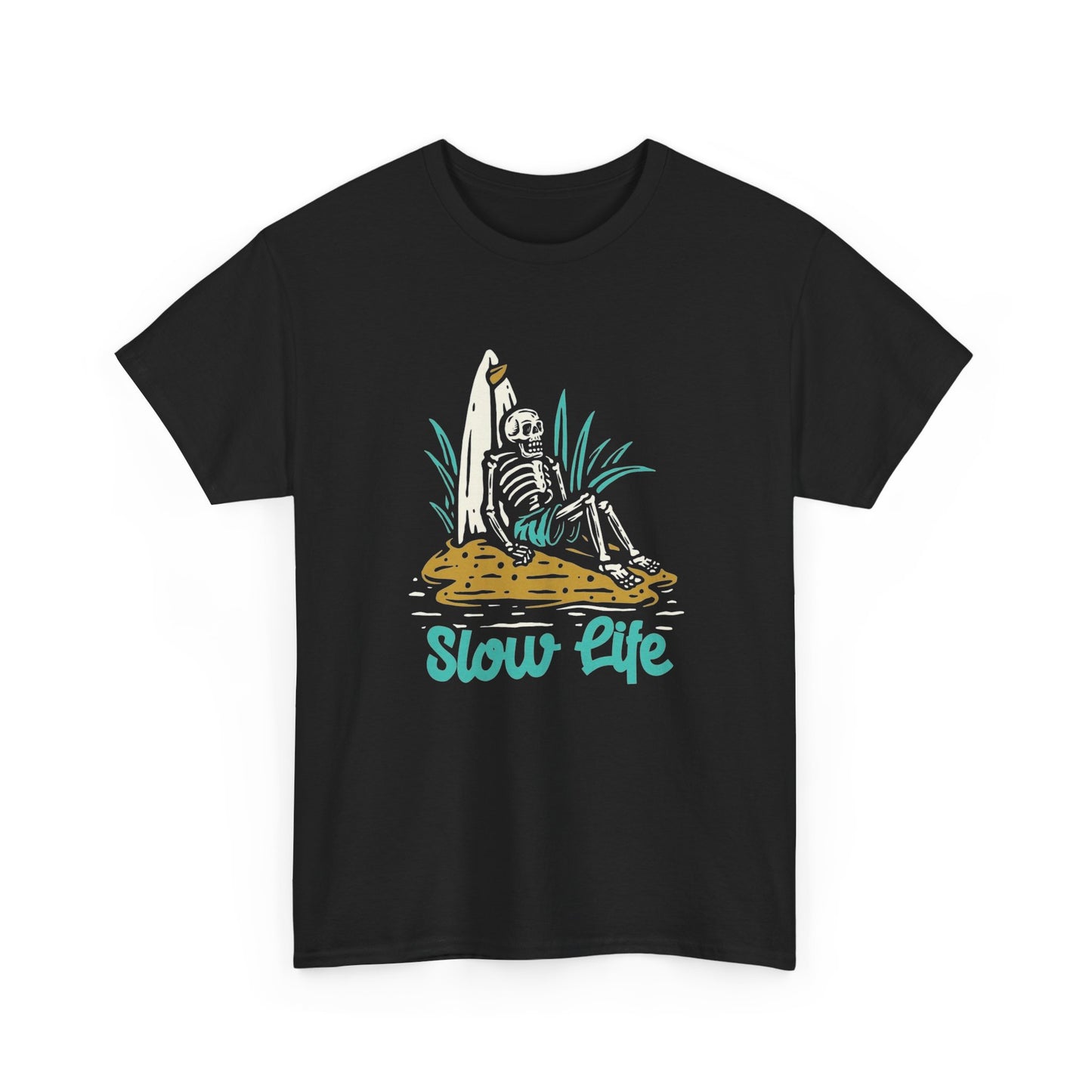 Slow Life Surfing Graphic T Shirt Unisex Heavy Cotton Tee Gift