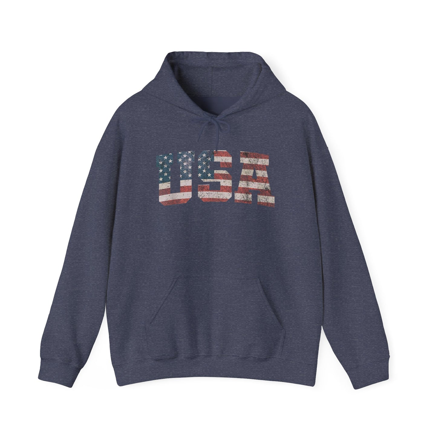 USA American Flag Retro Graphic Hoodie Men's Heavy Blend™ Hooded Sweatshirt