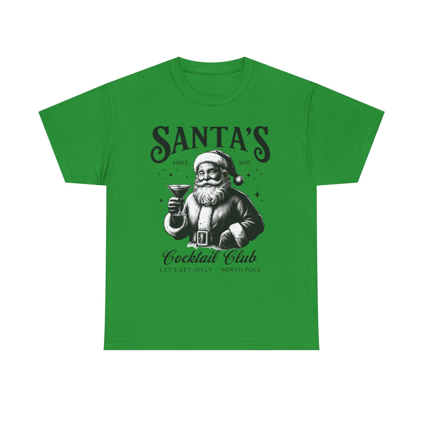 Santa's Cocktail Club Graphic T Shirt NEW Adult Tee