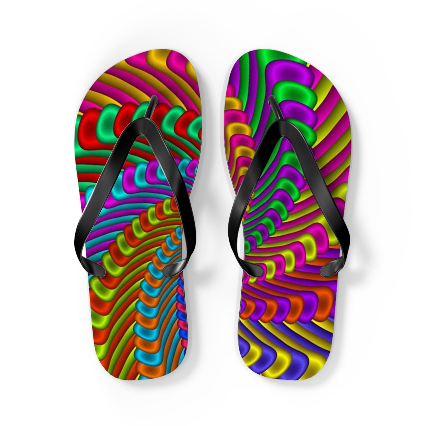 Groovy Tie Dye Flip Flops, Sandals Slides, Summer Footwear, Brand New
