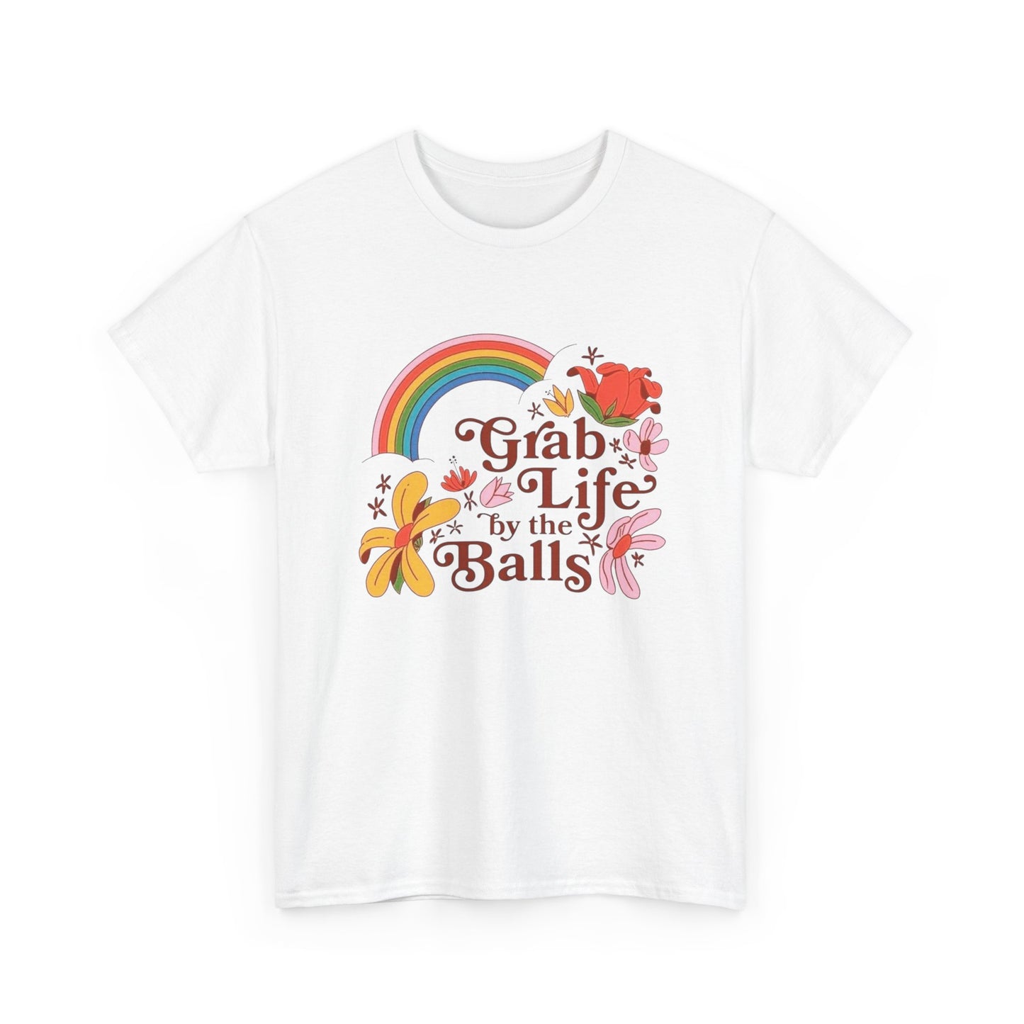 Grab Life By The Balls Graphic T Shirt Unisex Heavy Cotton Tee Gift Vintage