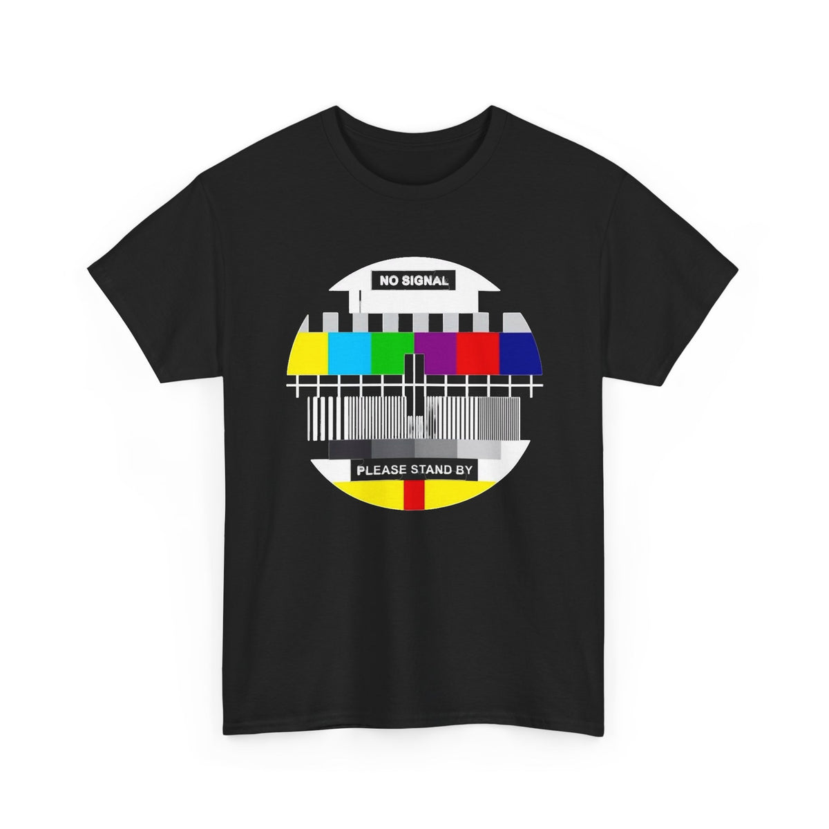 No Signal Please Stand By Graphic T Shirt Men's Retro Heavy Cotton Tee