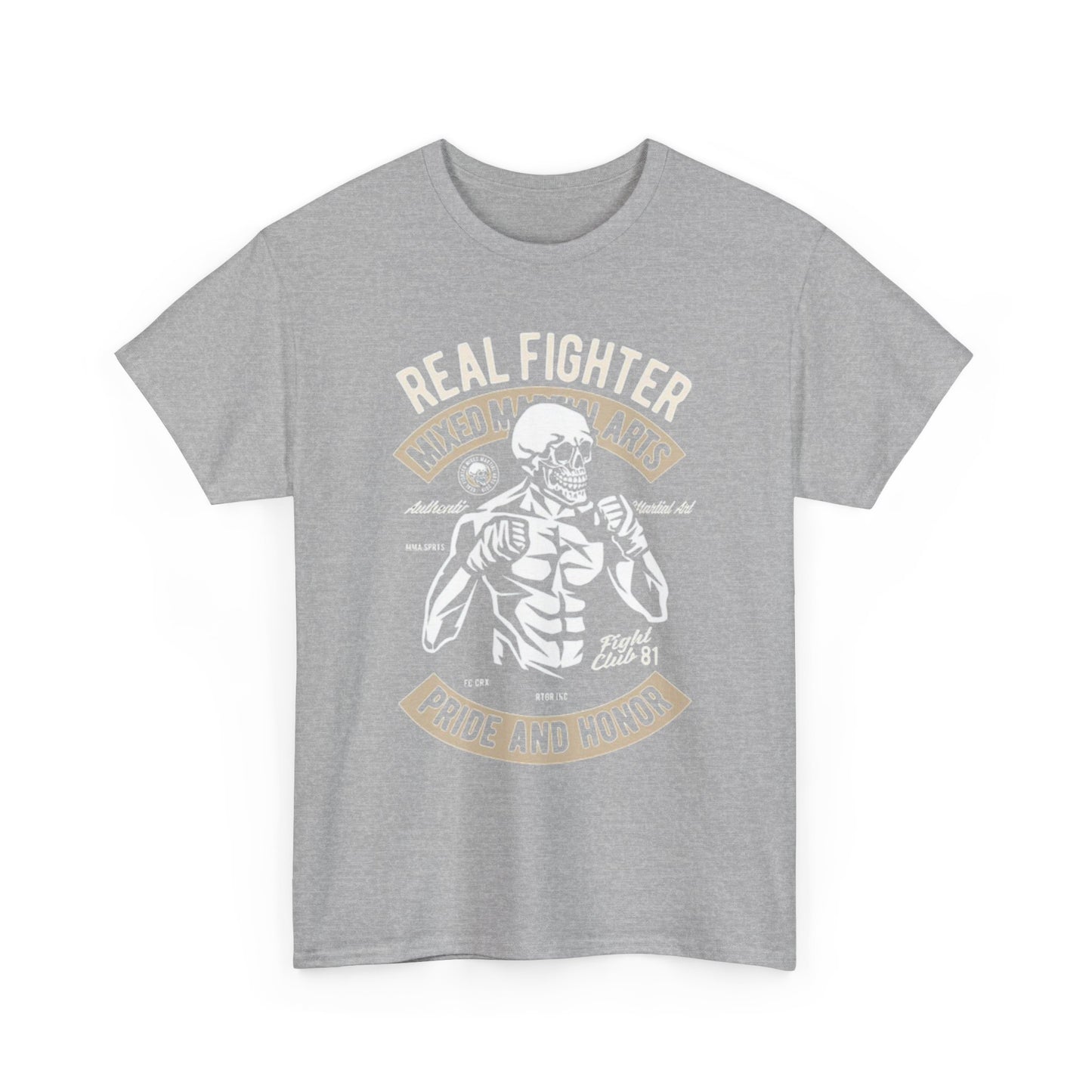 Real Fighter MMA Graphic T Shirt Boxing GYM Unisex Heavy Cotton Tee