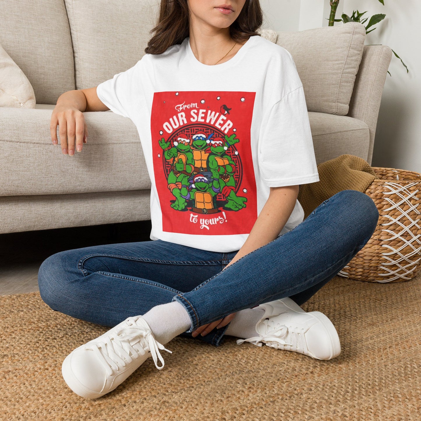 Christmas Turtles Graphic T Shirt Funny Retro Holidays Unisex Softstyle T-Shirt