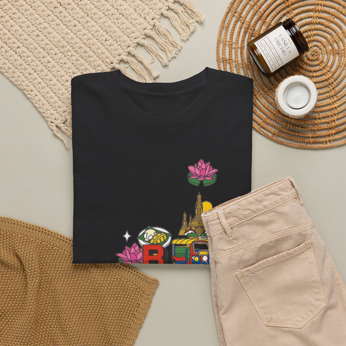 Bangkok Thailand Travel Collage T-Shirt Men's Graphic Tee