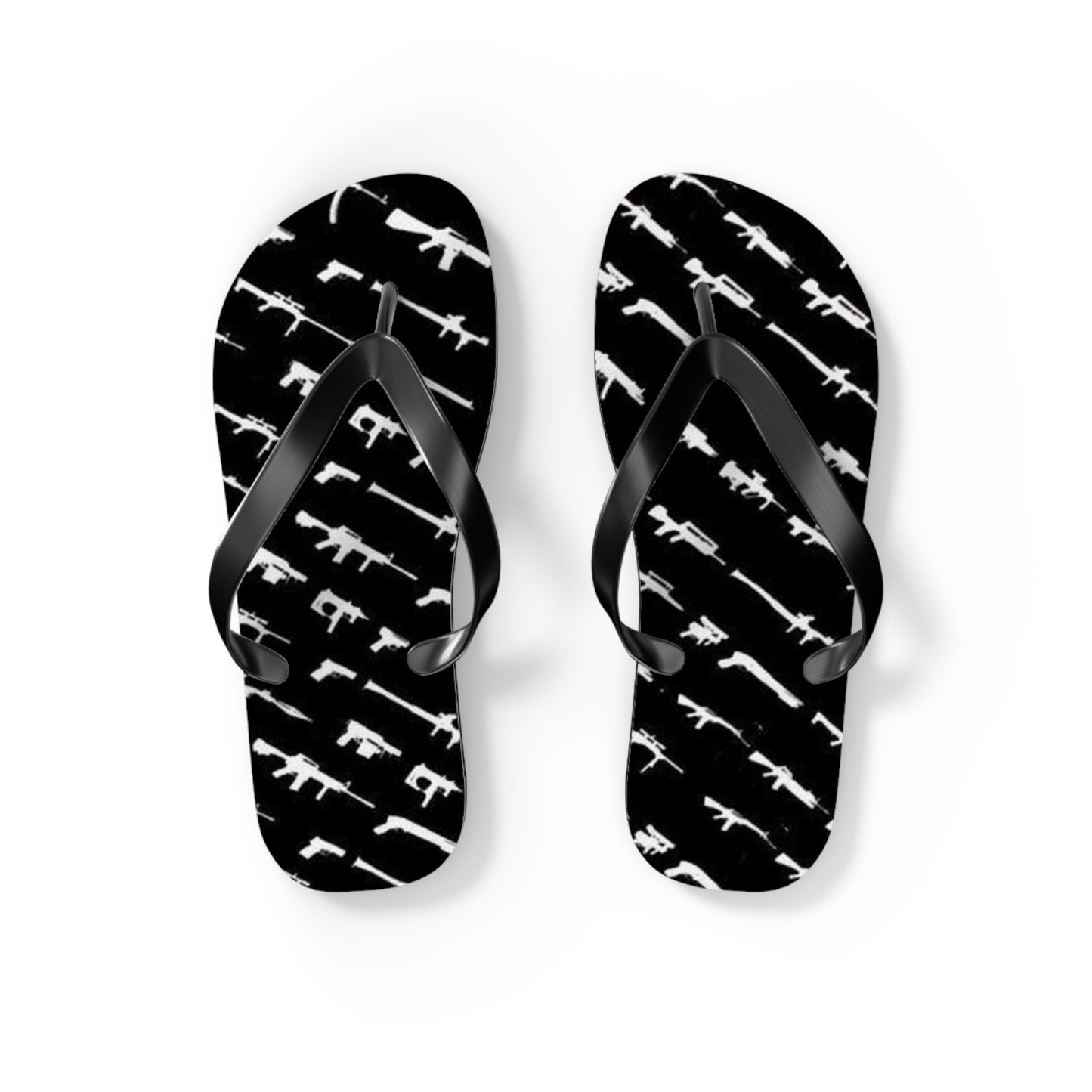 WAVES And SUN Co Sandals Gun Graphic - Flip Flops -Slides Summer Beach BRAND NEW